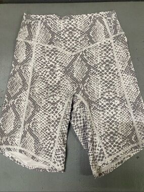 Balance Athletica Gray Snake-Print High-Waist Bike Shorts